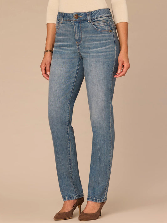 Democracy Clothing "Ab"solution® Booty Lift Straight Leg Jeans in Mid Blue Artisanal - Mid Blue Artisanal Denim