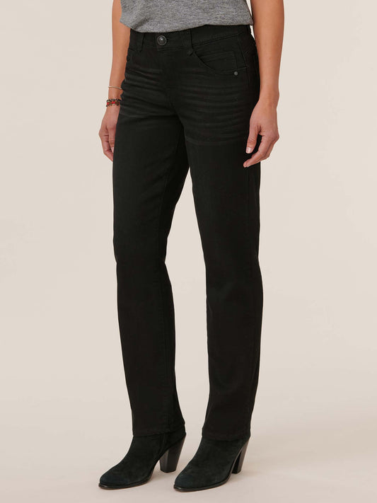 Democracy Clothing "Ab"solution® Petite Straight Leg Black Jeans - Black Denim