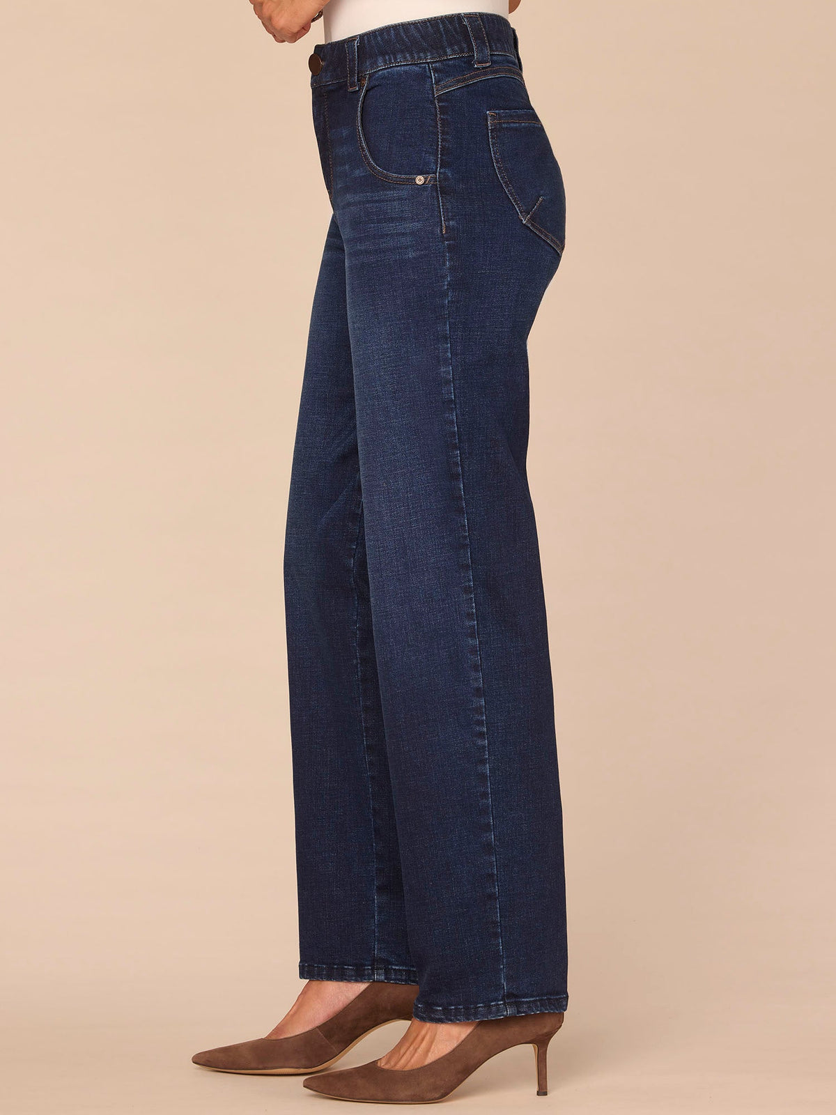 Democracy Clothing "Ab"solution® High Rise Indigo Petite Stovepipe Jeans - Indigo Denim