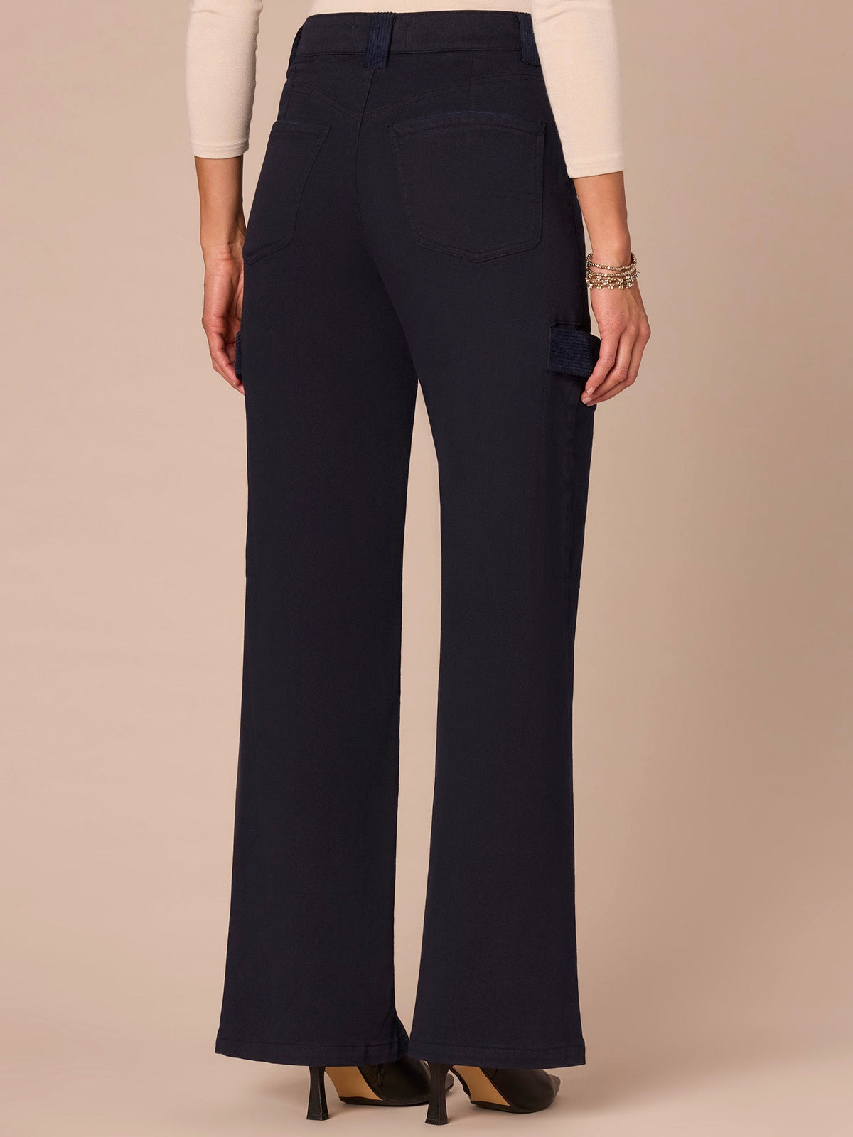 Democracy Clothing "Ab"solution® Skyrise Corduroy Contrast Petite Wide Leg Jeans - Ultra Navy