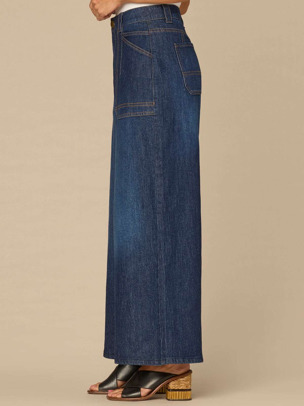 Democracy Clothing “Ab”solution® High Rise Wide Leg Jeans with Angled Utility Pockets - Indigo Denim