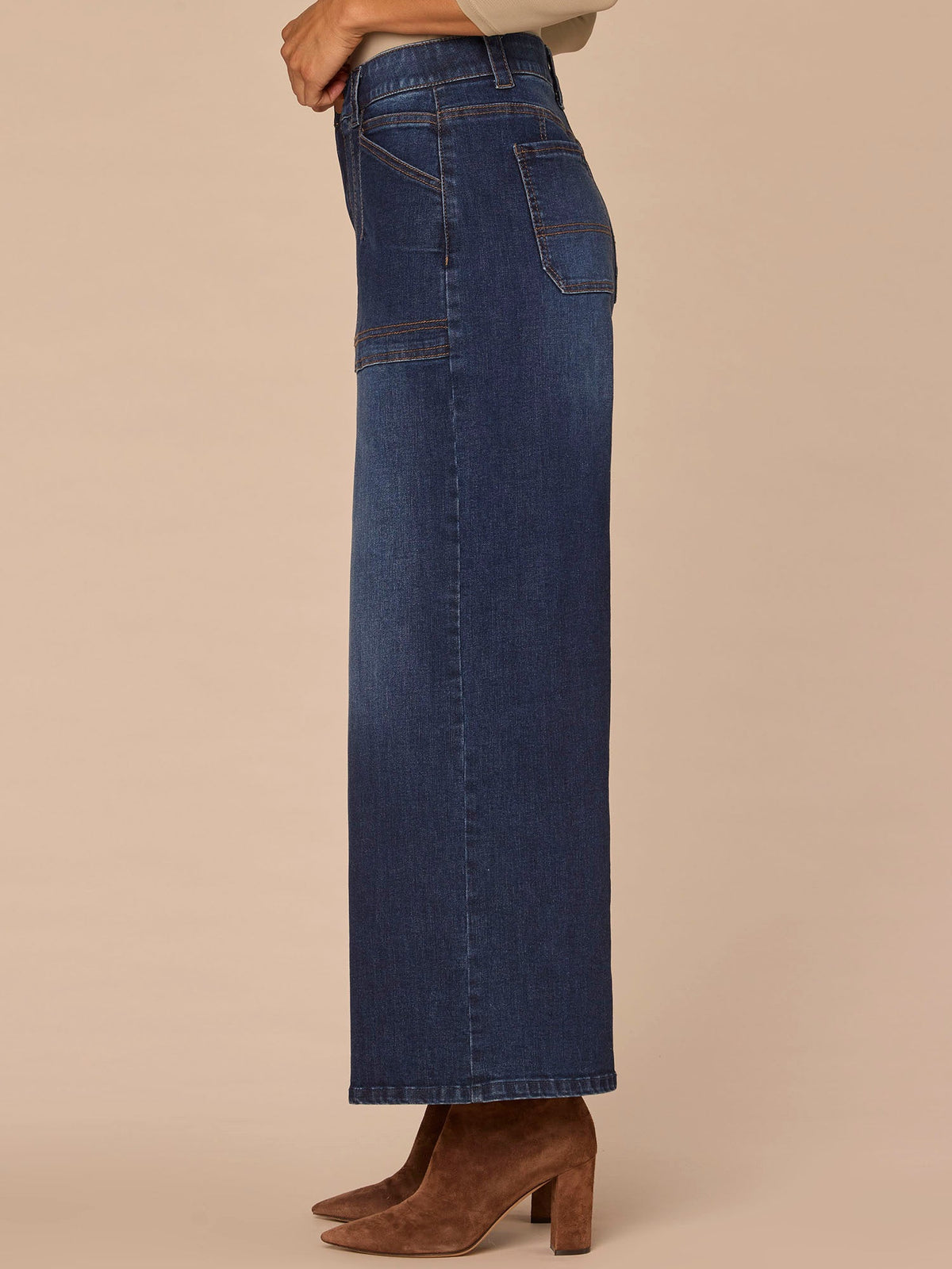 Democracy Clothing "Ab"solution® High Rise Wide Leg Jeans with Utility Pockets - Blue Denim