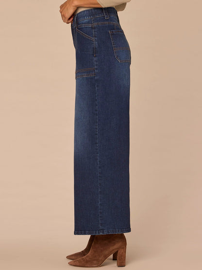 Democracy Clothing "Ab"solution® High Rise Wide Leg Jeans with Utility Pockets - Blue Denim