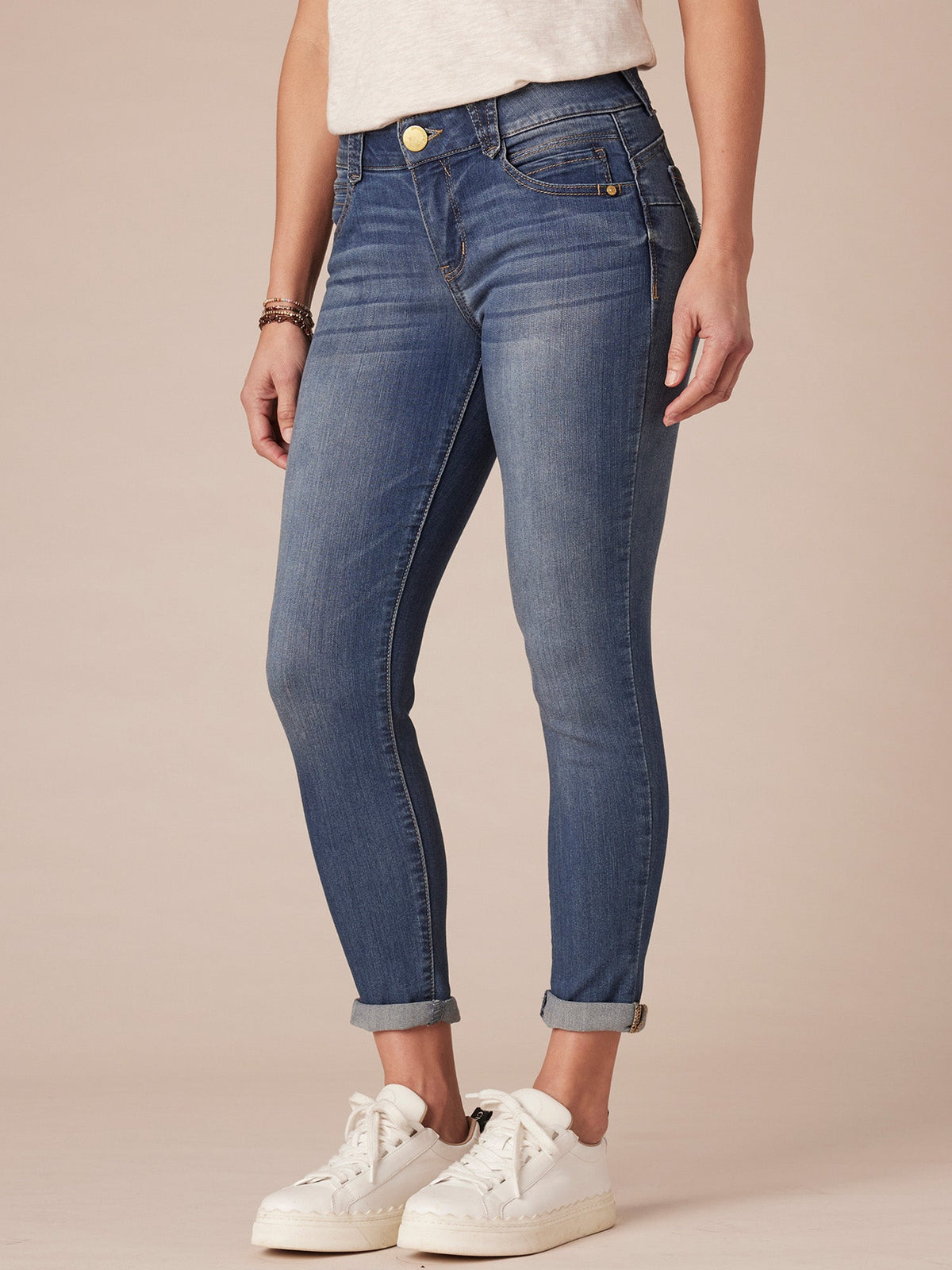 Democracy Clothing "Ab"solution® Ankle Skimmer Blue Jeans - Blue Denim
