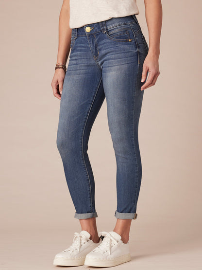 Democracy Clothing "Ab"solution® Ankle Skimmer Blue Jeans - Blue Denim