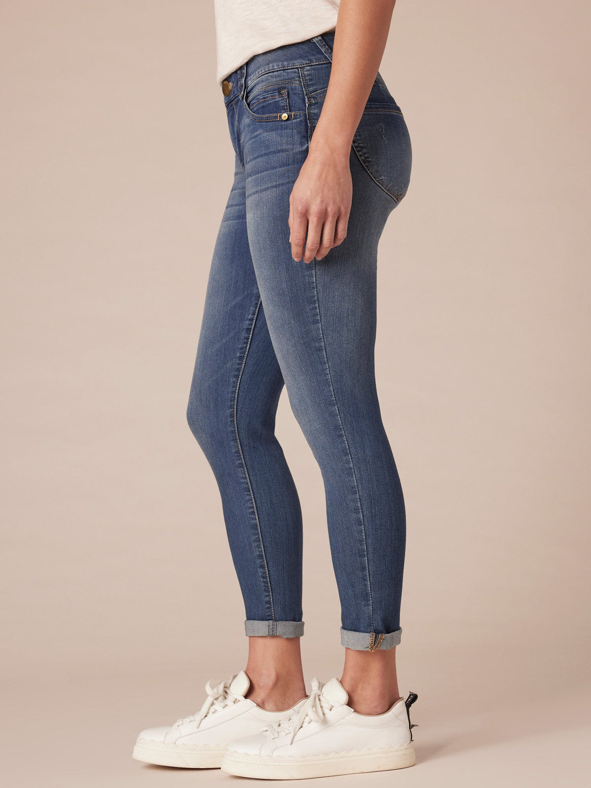 Democracy Clothing "Ab"solution® Ankle Skimmer Blue Jeans - Blue Denim
