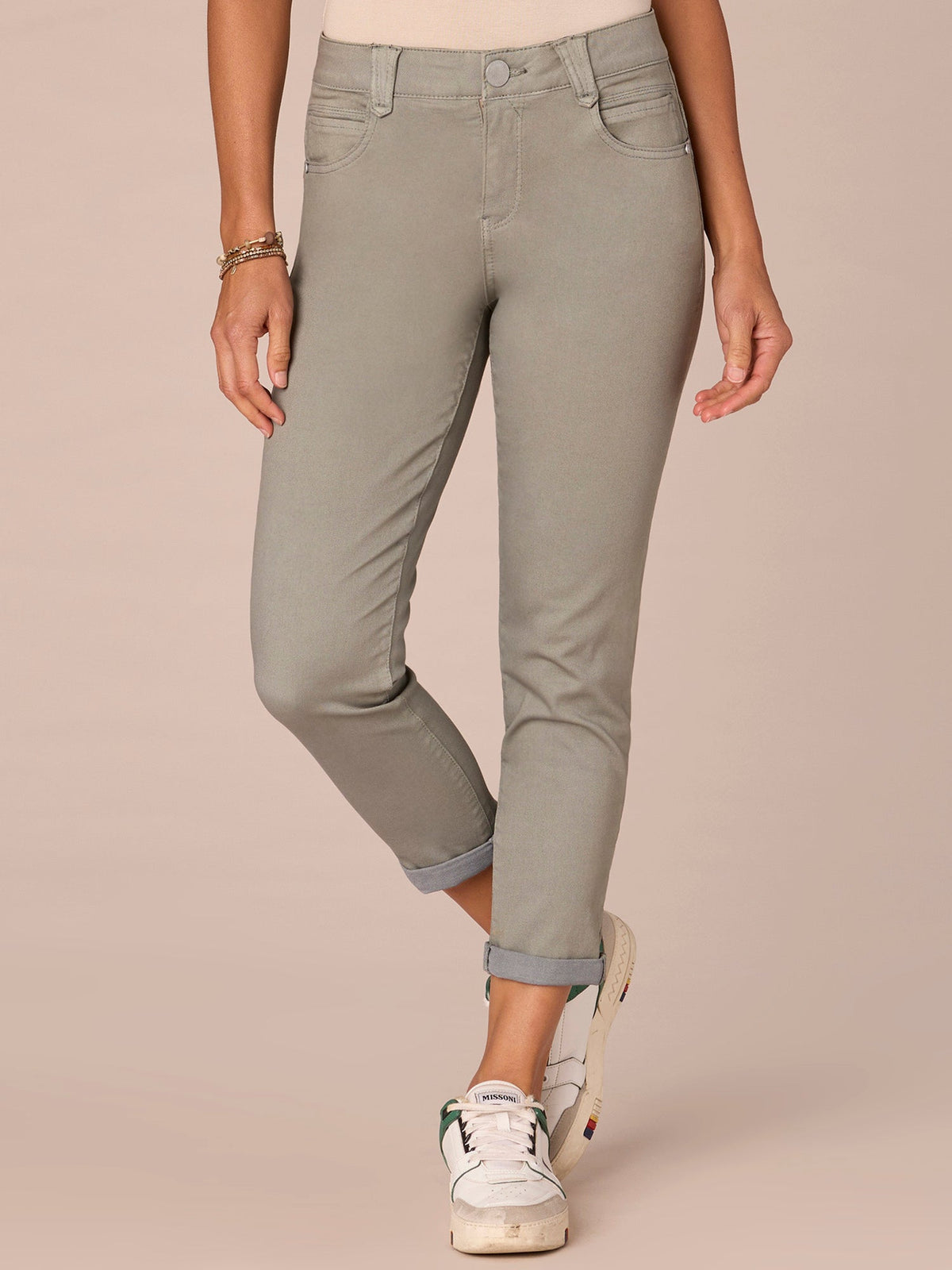Democracy Clothing "Ab"solution® Colored Ankle Skimmer Pants - Dark Seagrass|Frosty Lemon|Portobello|Dusty Papaya|Flax Taupe|Laurel Oak|Peanut Butter