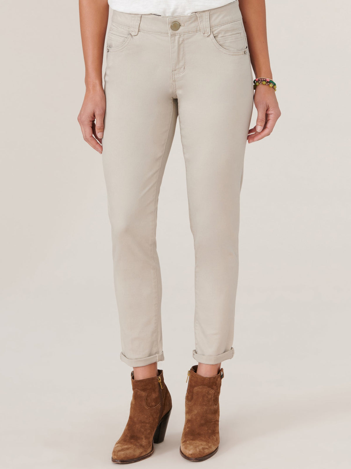 Democracy Clothing "Ab"solution® Colored Ankle Skimmer Pants - Dark Seagrass|Frosty Lemon|Portobello|Dusty Papaya|Flax Taupe|Laurel Oak|Peanut Butter