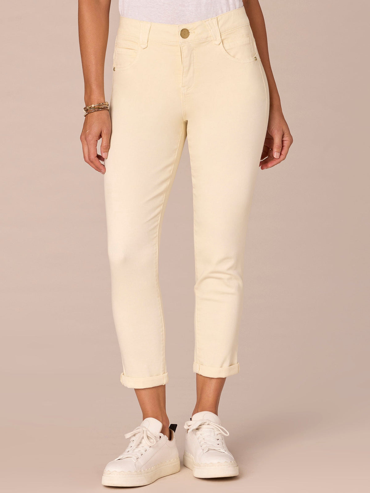 Democracy Clothing "Ab"solution® Colored Ankle Skimmer Pants - Dark Seagrass|Frosty Lemon|Portobello|Dusty Papaya|Flax Taupe|Laurel Oak|Peanut Butter