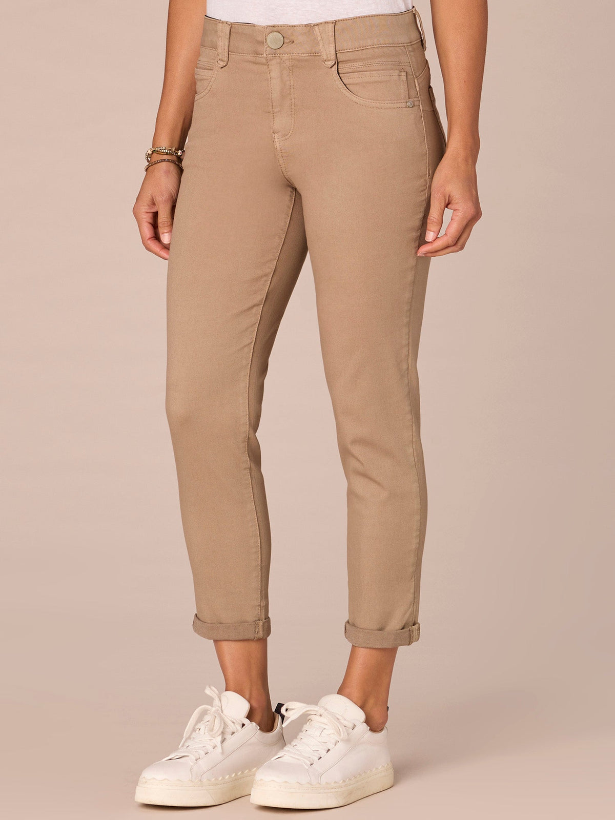 Democracy Clothing "Ab"solution® Colored Ankle Skimmer Pants - Dark Seagrass|Frosty Lemon|Portobello|Dusty Papaya|Flax Taupe|Laurel Oak|Peanut Butter