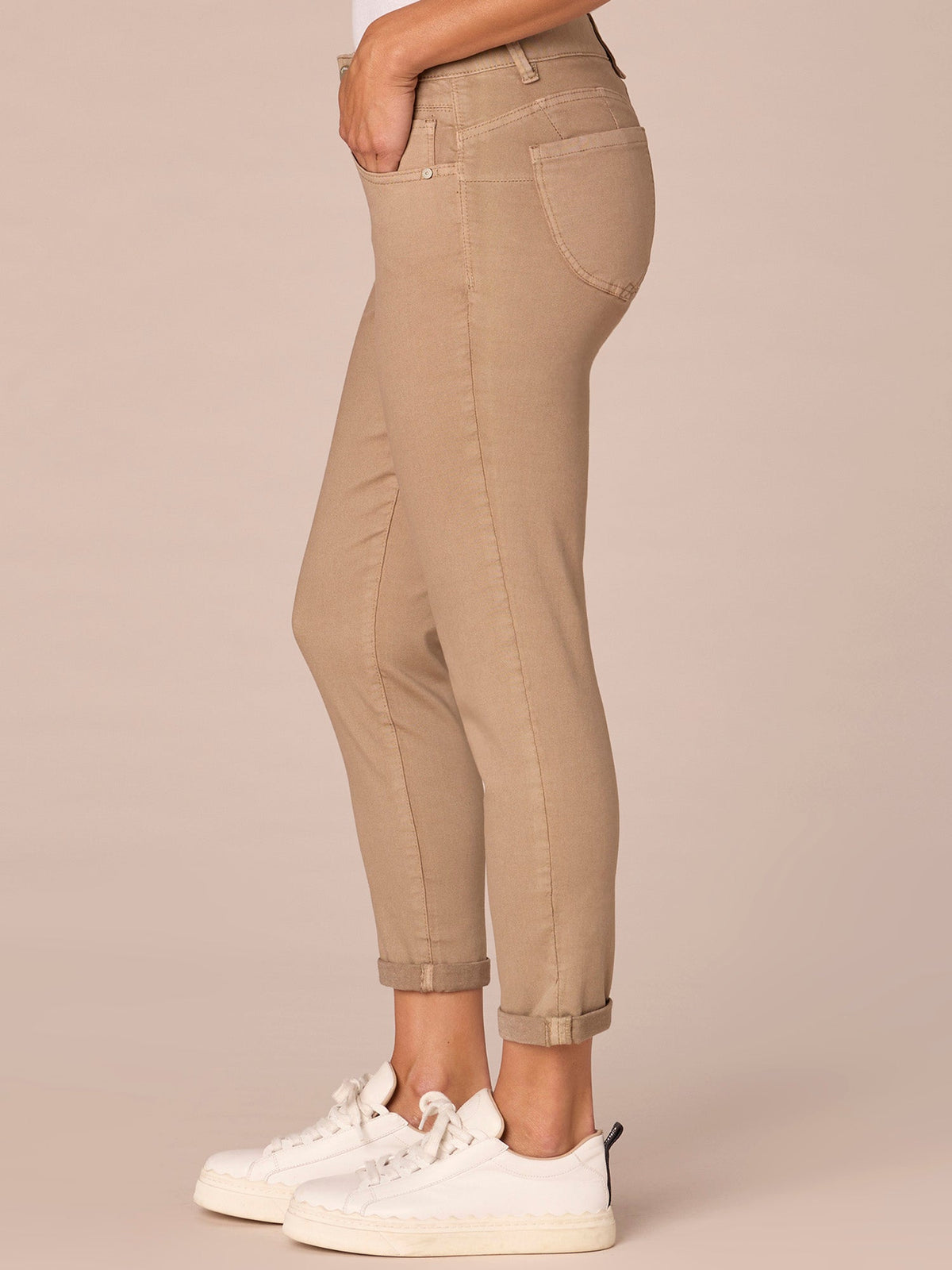 Democracy Clothing "Ab"solution® Colored Ankle Skimmer Pants - Dark Seagrass|Frosty Lemon|Portobello|Dusty Papaya|Flax Taupe|Laurel Oak|Peanut Butter