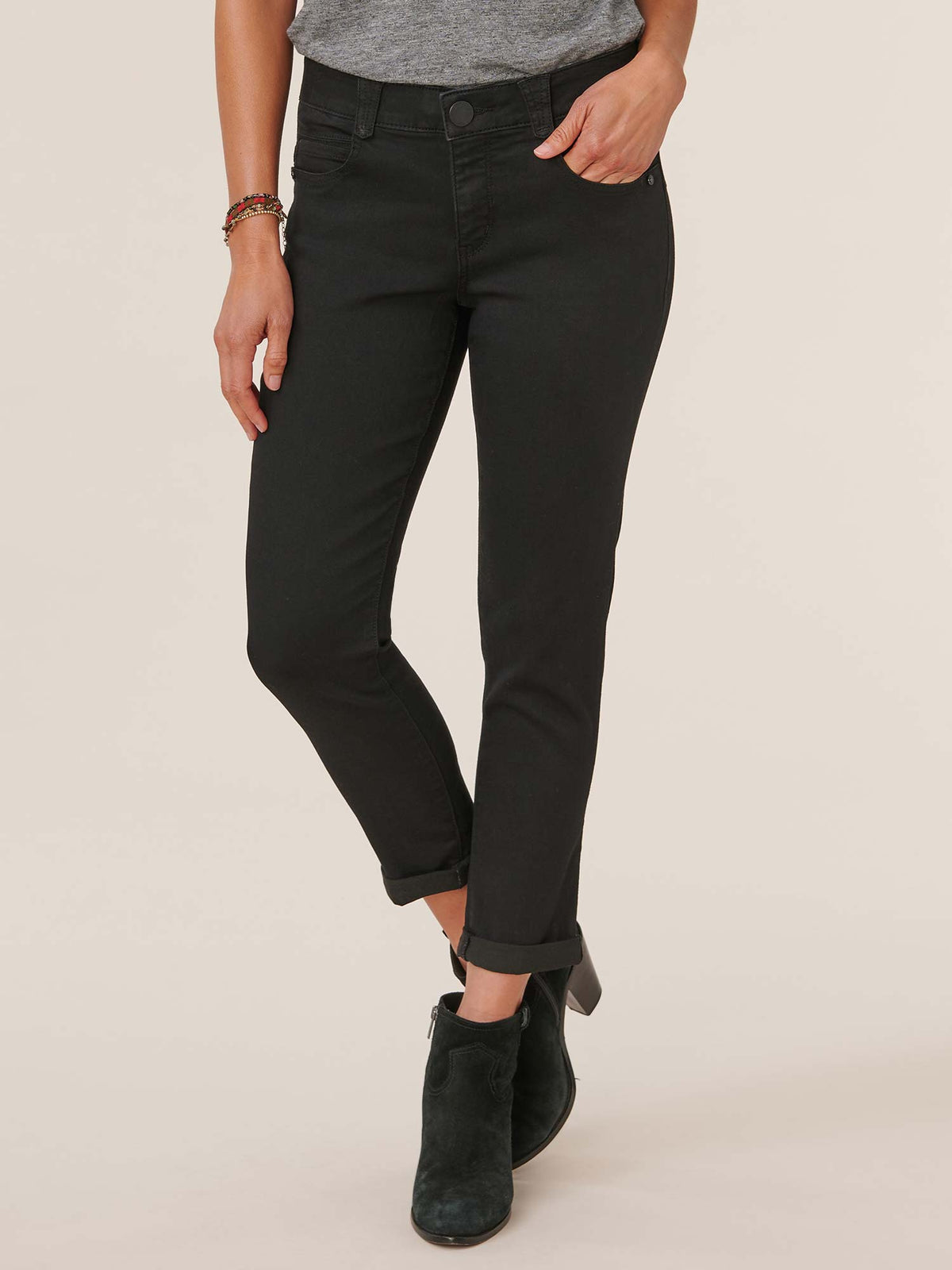 Democracy Clothing "Ab"solution® Black Denim Ankle Skimmer Jean - Black Denim
