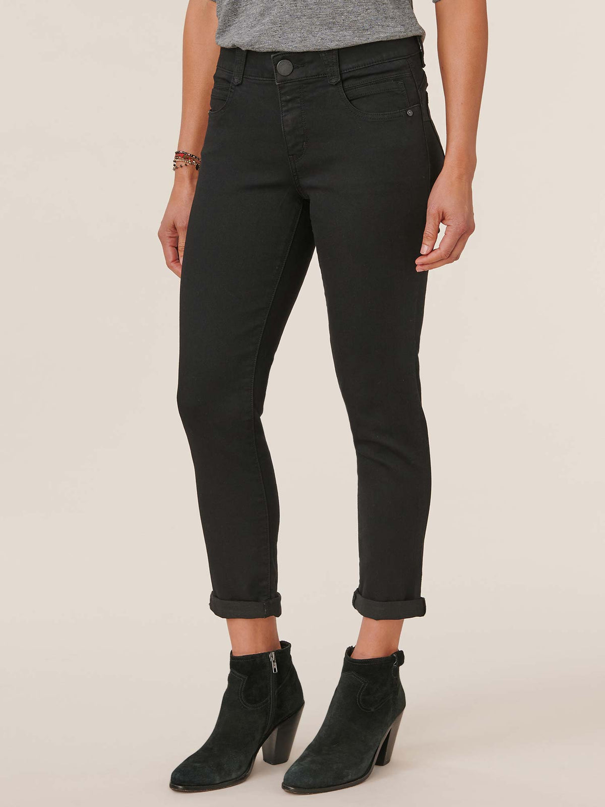 Democracy Clothing "Ab"solution® Black Denim Ankle Skimmer Jean - Black Denim