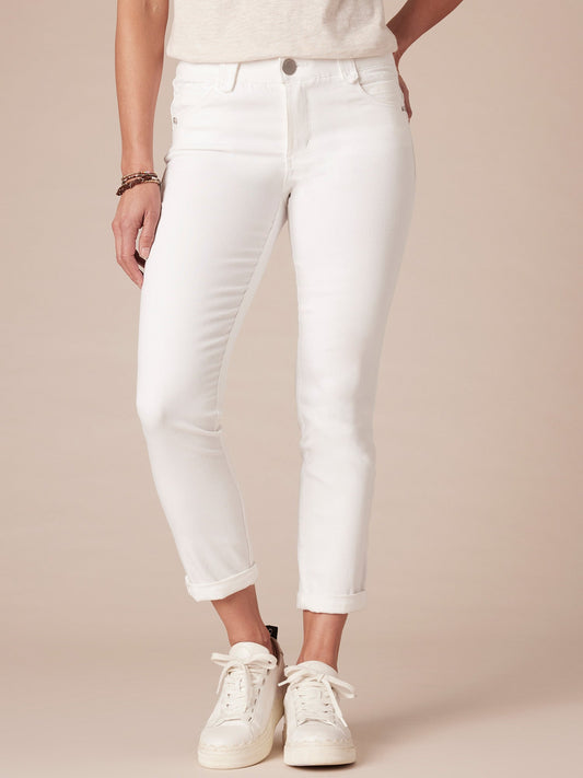 Democracy Clothing "Ab"solution® White Petite Ankle Skimmer - Optic White Denim