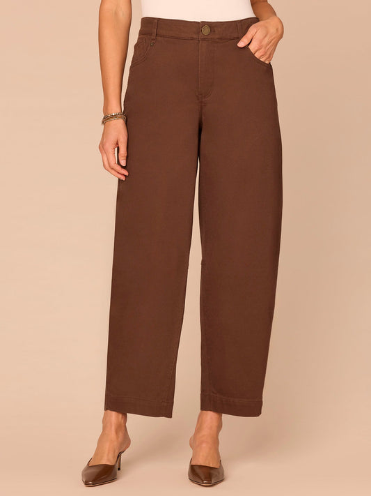 Democracy Clothing "Ab"solution® Skyrise Uneven Yoke Relaxed Barrel Leg Pants - Cold Brew
