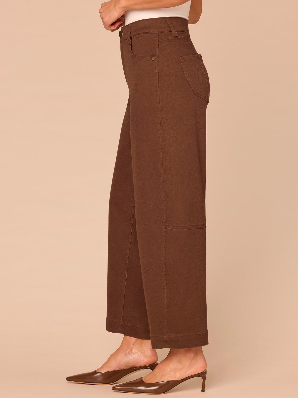 Democracy Clothing "Ab"solution® Skyrise Uneven Yoke Relaxed Barrel Leg Pants - Cold Brew