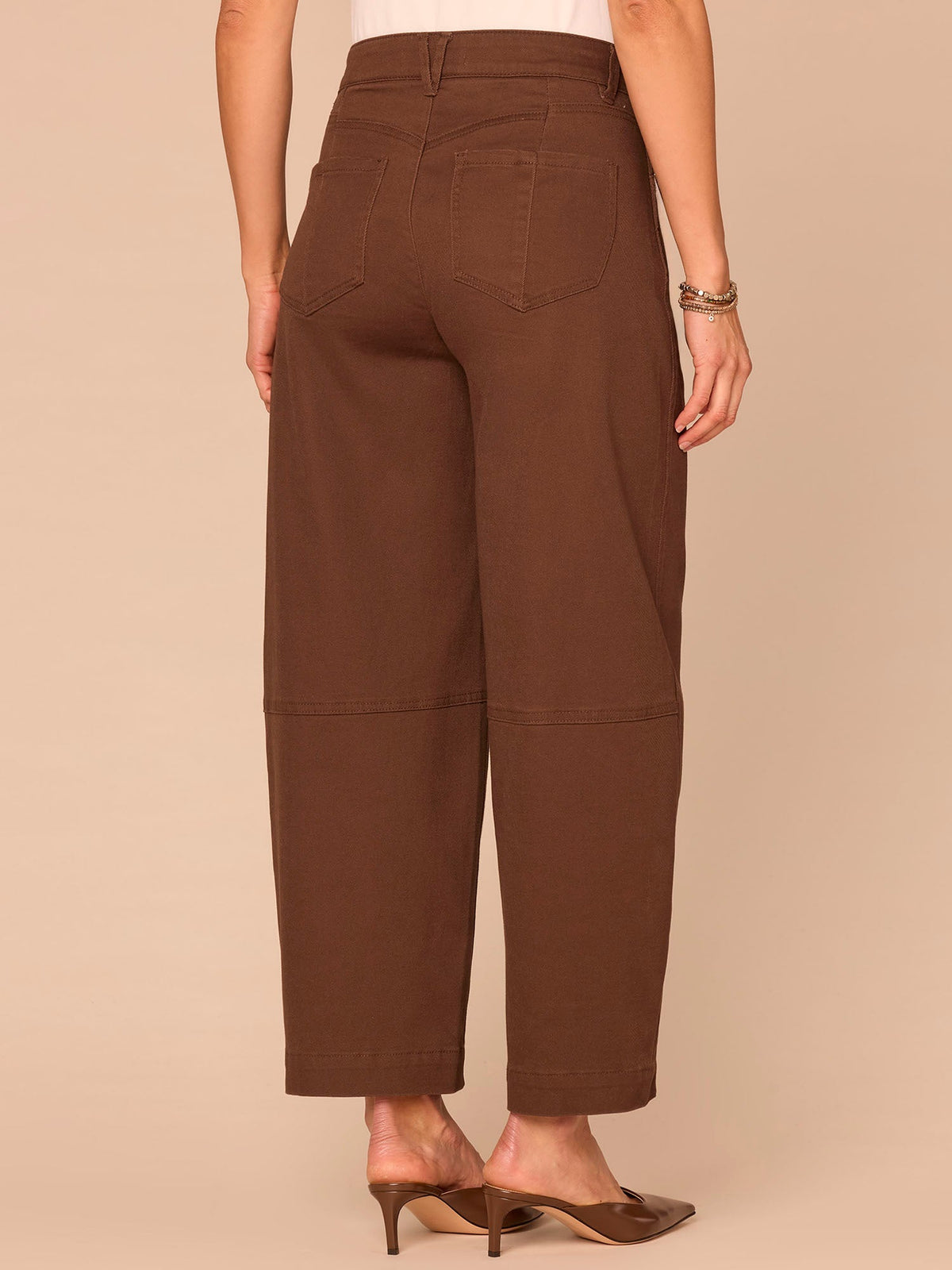 Democracy Clothing "Ab"solution® Skyrise Uneven Yoke Relaxed Barrel Leg Pants - Cold Brew