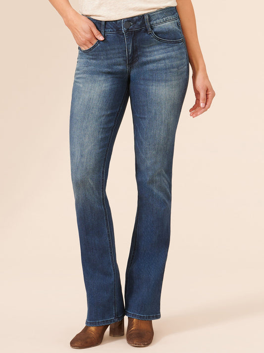 Democracy Clothing "Ab"solution® Itty Bitty Bootcut Blue Jeans - Blue Denim