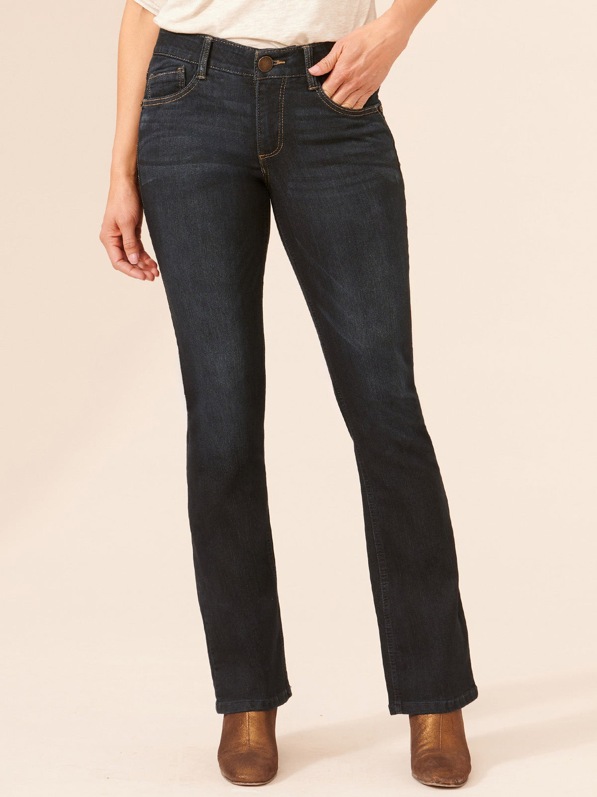 Democracy Clothing "Ab"solution® Itty Bitty Bootcut Indigo Petite Jeans - Indigo Denim
