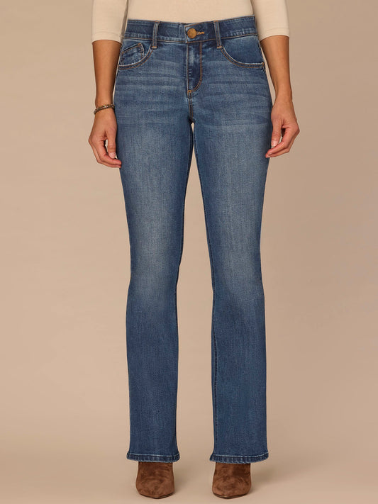 Democracy Clothing "Ab"solution® Mid-Rise Itty Bitty Boot Petite Jeans in Blue Artisanal - Blue Artisanal Denim