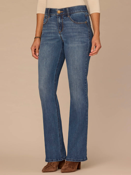 Democracy Clothing "Ab"solution® Mid-Rise Itty Bitty Boot Petite Jeans in Blue Artisanal - Blue Artisanal Denim