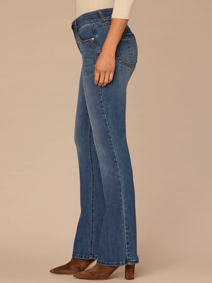 Democracy Clothing "Ab"solution® Mid-Rise Itty Bitty Boot Petite Jeans in Blue Artisanal - Blue Artisanal Denim