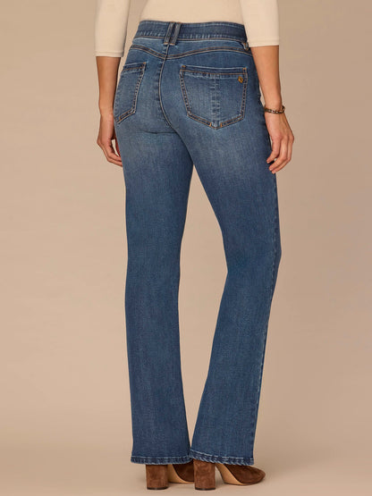Democracy Clothing "Ab"solution® Mid-Rise Itty Bitty Boot Petite Jeans in Blue Artisanal - Blue Artisanal Denim
