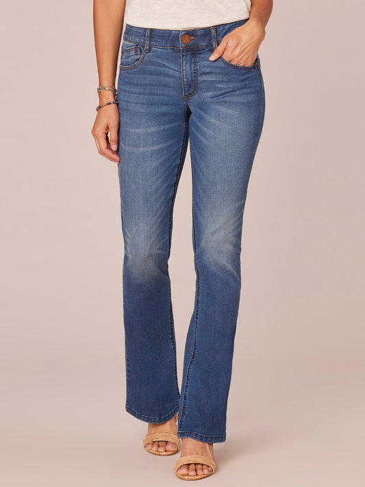 Democracy Clothing "Ab"solution® Blue Denim Petite Itty Bitty Bootcut Jeans - Blue Artisanal Denim