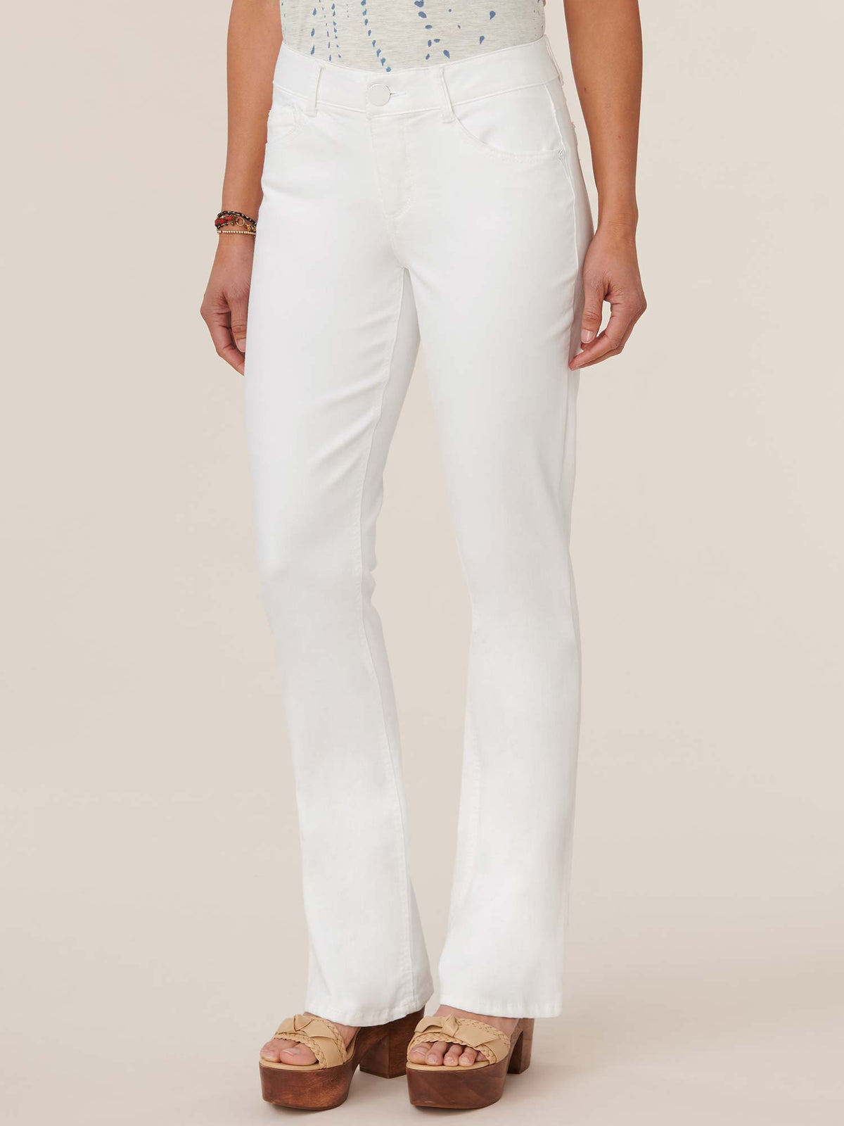 Democracy Clothing "Ab"solution® White Denim Petite Itty Bitty Boot Jeans - Optic White Denim