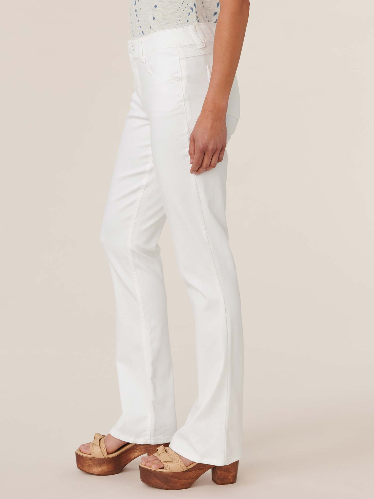Democracy Clothing "Ab"solution® White Denim Petite Itty Bitty Boot Jeans - Optic White Denim