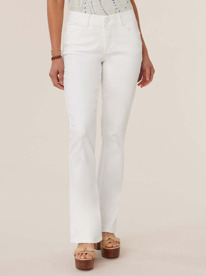 Democracy Clothing "Ab"solution® White Denim Petite Itty Bitty Boot Jeans - Optic White Denim