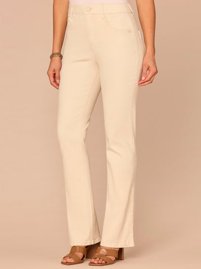 Democracy Clothing "Ab"solution® High Rise Double Yoke Itty Bitty Boot Plus Size Pants - Blanched Almond