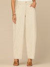Blanched Almond Navy Stripe