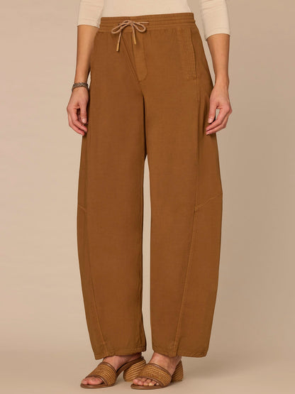 Democracy Clothing "Ab"leisure Skyrise Cinched Waist Toggle Hem Jogger Pants - Pecan