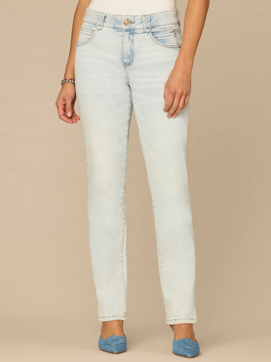 Democracy Clothing “Ab”solution® Mid-Rise Bleached Blue Booty Lift Straight Leg Jeans - Bleached Blue Denim