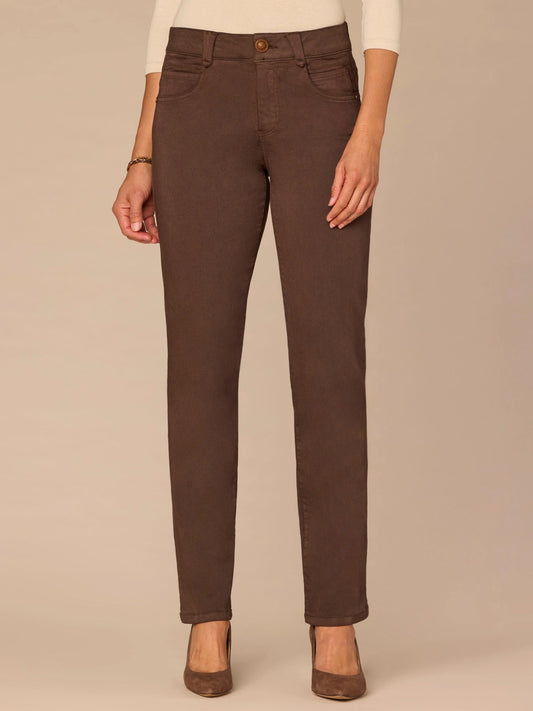 Democracy Clothing "Ab"solution® Straight Leg Tall Colored Jeans - Brown|Oxblood|Moonrock|Pewter