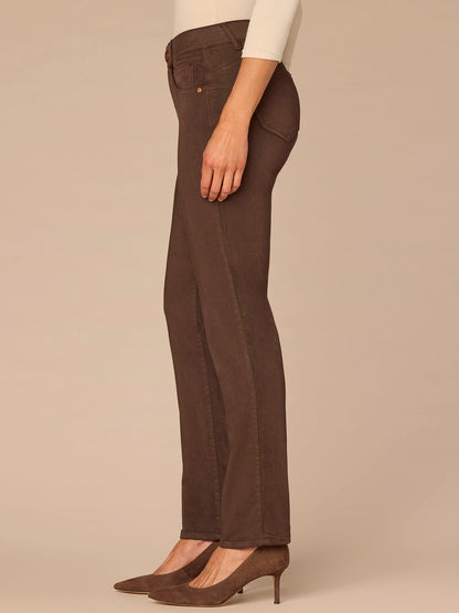 Democracy Clothing "Ab"solution® Straight Leg Colored Jeans - Brown|Oxblood|Duffle Green|Pewter|Cold Brew|Dusty Spruce|Malbec