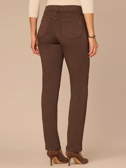 Democracy Clothing "Ab"solution® Straight Leg Colored Jeans - Brown|Oxblood|Duffle Green|Pewter|Cold Brew|Dusty Spruce|Malbec