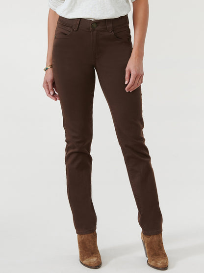 Democracy Clothing "Ab"solution® Straight Leg Colored Jeans - Brown|Oxblood|Duffle Green|Pewter|Cold Brew|Dusty Spruce|Malbec