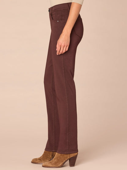 Democracy Clothing "Ab"solution® Straight Leg Petite Colored Jeans - Brown|Duffel Green|Oxblood|Pewter|Cold Brew|Golden Olive