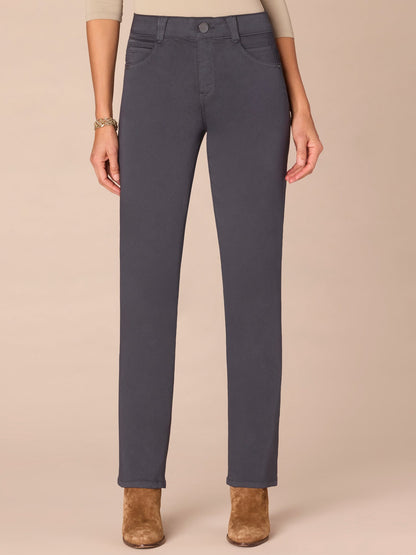 Democracy Clothing "Ab"solution® Straight Leg Petite Colored Jeans - Brown|Duffel Green|Oxblood|Pewter|Cold Brew|Golden Olive
