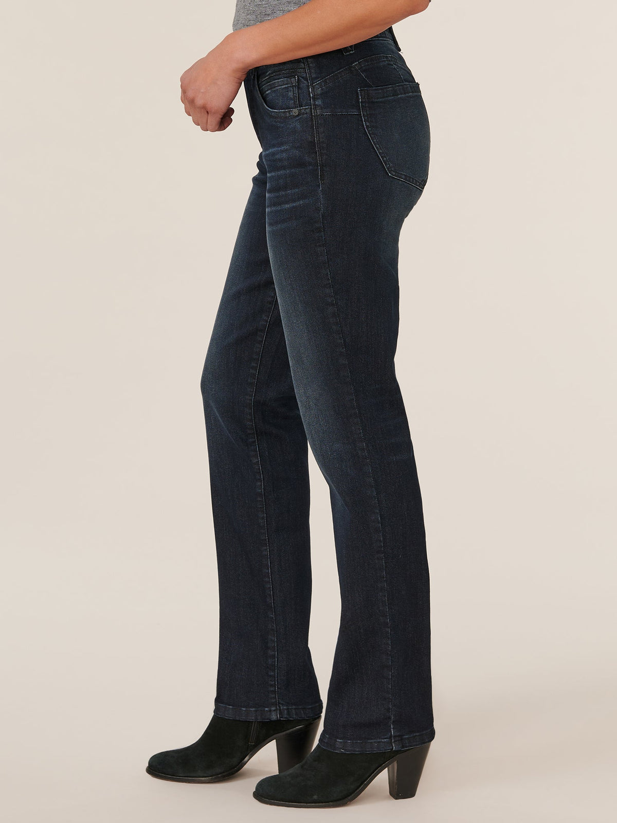 Democracy Clothing "Ab"solution® Dark Indigo Petite Straight Leg Jeans - Dark Indigo Artisanal Denim