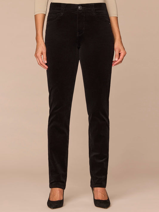 Democracy Clothing "Ab"solution® Mid-Rise Corduroy Straight Leg Pants - Black|Candied Walnut|Espresso|Blue Pine|Dark Roast|Fig Jam|Roasted Pecan|Raw Umber|Blanched Almond|Deep Pine