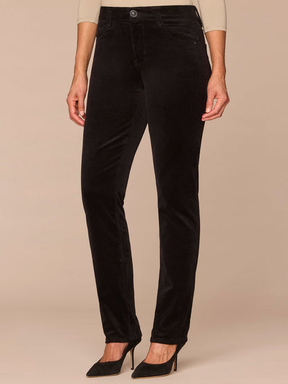 Democracy Clothing "Ab"solution® Mid-Rise Corduroy Straight Leg Pants - Black|Candied Walnut|Espresso|Blue Pine|Dark Roast|Fig Jam|Roasted Pecan|Raw Umber|Blanched Almond|Deep Pine