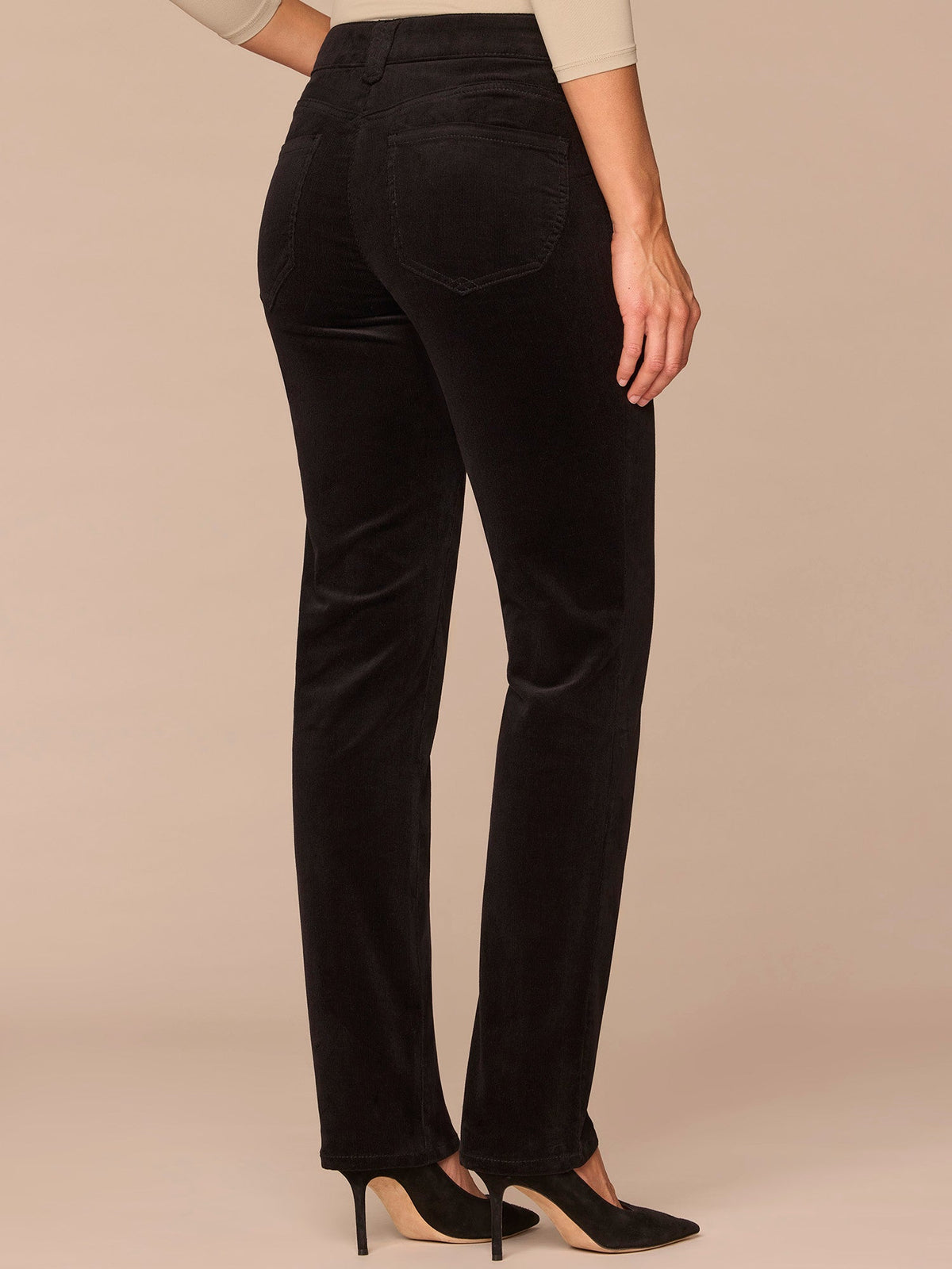Democracy Clothing "Ab"solution® Mid-Rise Corduroy Straight Leg Pants - Black|Candied Walnut|Espresso|Blue Pine|Dark Roast|Fig Jam|Roasted Pecan|Raw Umber|Blanched Almond|Deep Pine