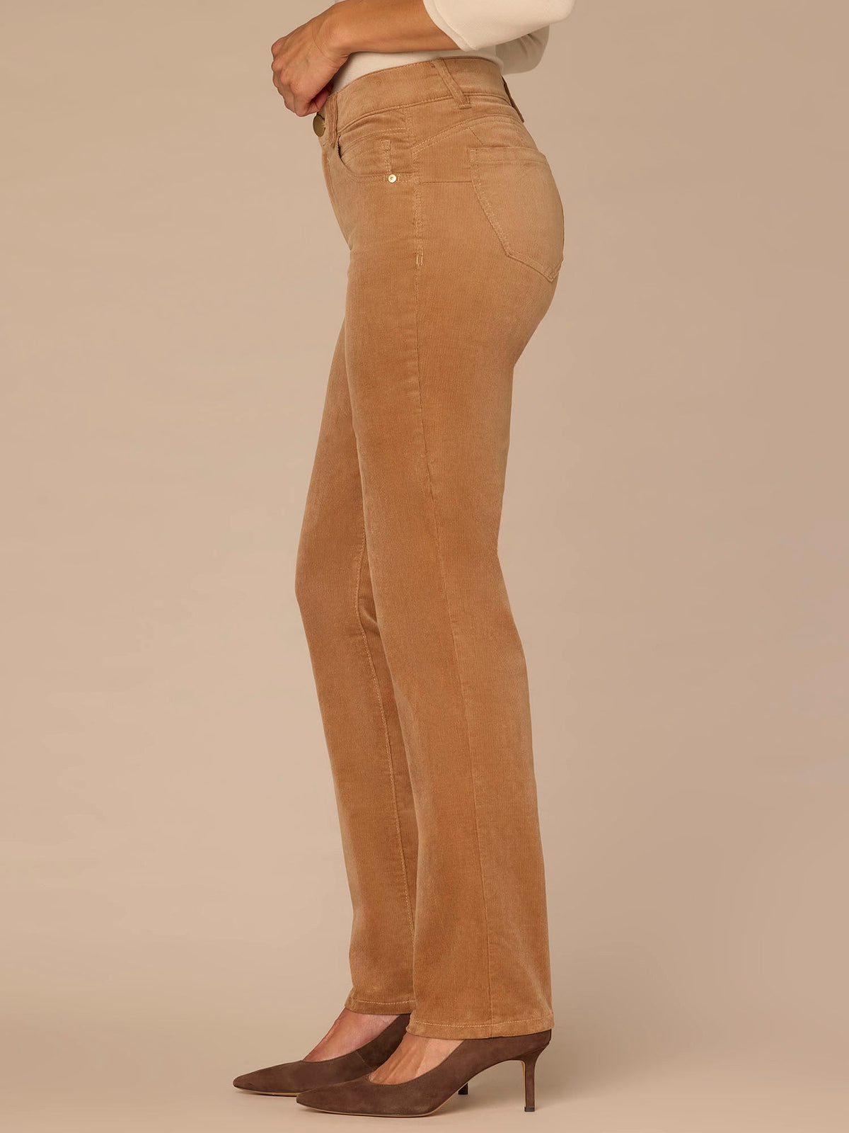 Democracy Clothing "Ab"solution® Mid-Rise Corduroy Straight Leg Pants - Black|Candied Walnut|Espresso|Blue Pine|Dark Roast|Fig Jam|Roasted Pecan|Raw Umber|Blanched Almond|Deep Pine