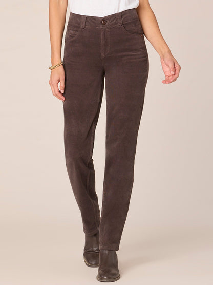 Democracy Clothing "Ab"solution® Mid-Rise Corduroy Straight Leg Pants - Black|Candied Walnut|Espresso|Blue Pine|Dark Roast|Fig Jam|Roasted Pecan|Raw Umber|Blanched Almond|Deep Pine