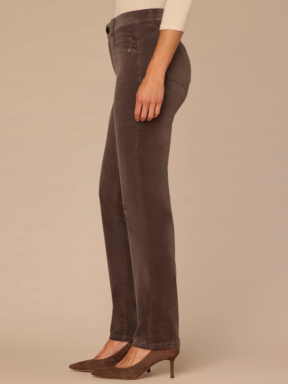 Democracy Clothing "Ab"solution® Mid-Rise Corduroy Straight Leg Pants - Black|Candied Walnut|Espresso|Blue Pine|Dark Roast|Fig Jam|Roasted Pecan|Raw Umber|Blanched Almond|Deep Pine
