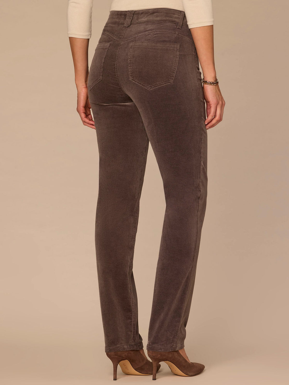 Democracy Clothing "Ab"solution® Petite Corduroy Straight Leg Pants - Candied Walnut|Espresso|Blue Pine|Blanched Almond|Fig Jam|Raw Umber|Deep Pine|Dark Roast|Black