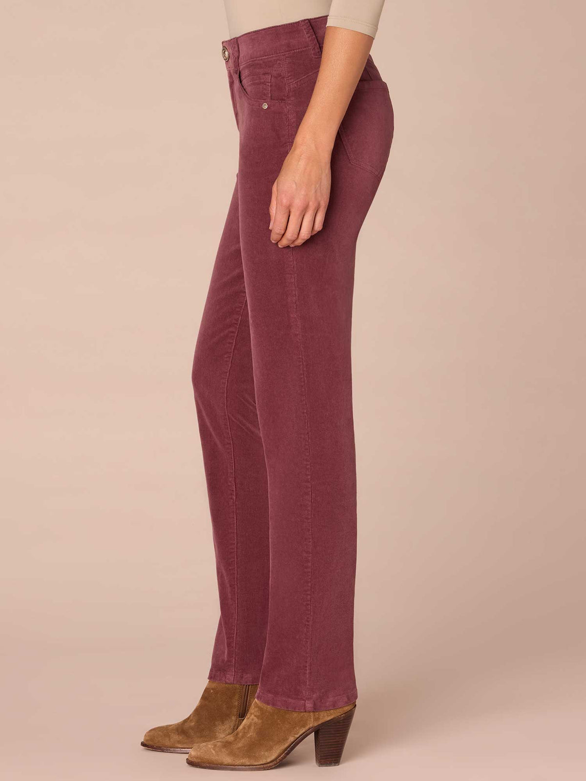 Democracy Clothing "Ab"solution® Petite Corduroy Straight Leg Pants - Candied Walnut|Espresso|Blue Pine|Blanched Almond|Fig Jam|Raw Umber|Deep Pine|Dark Roast|Black